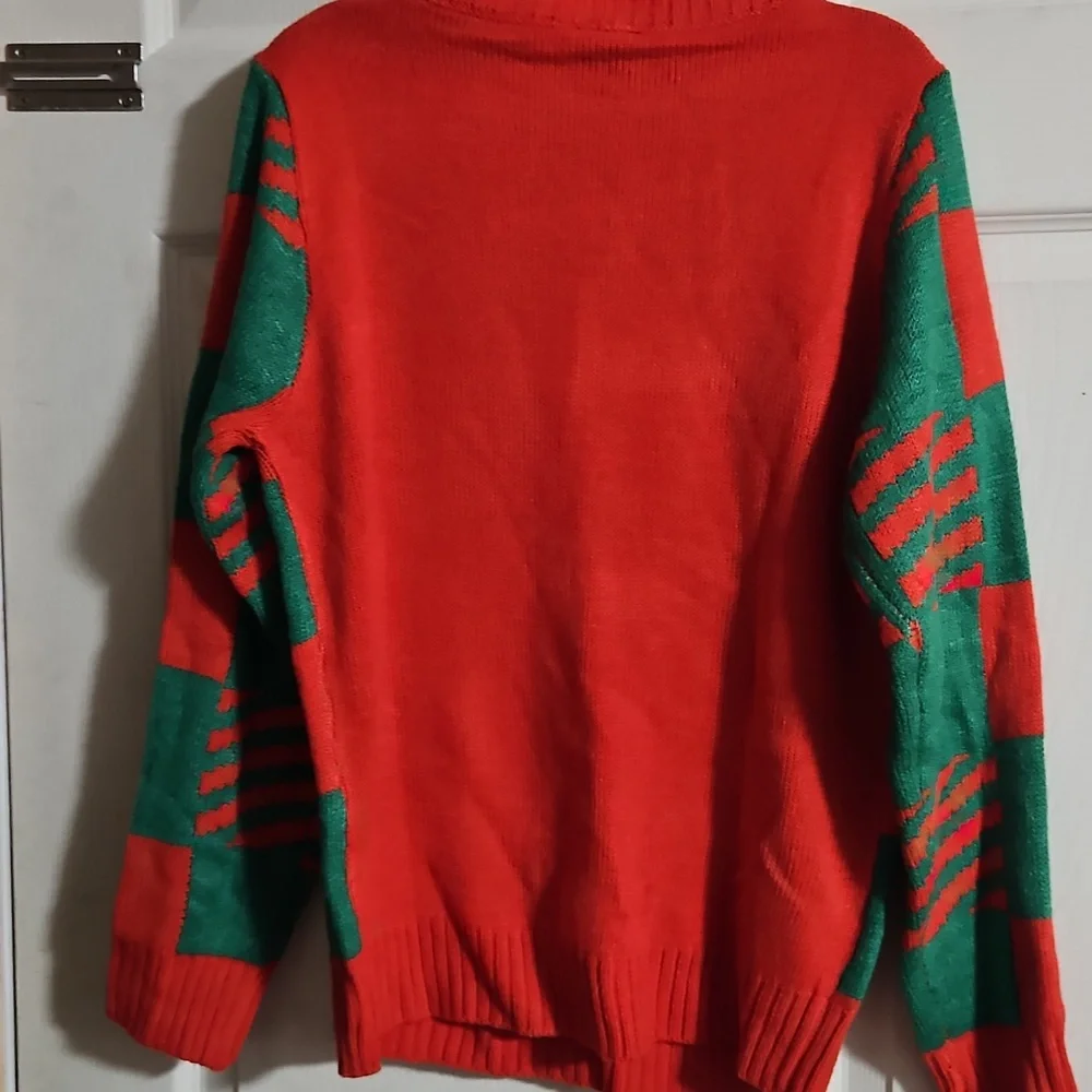 QUAD SEVEN UP 2 SNOW GOOD HOLIDAY SWEATER: SNOWMAN: RED/GREEN: NWT: SZ 12/14